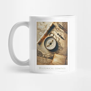 Vintage Explorer's Compass and maps Mug